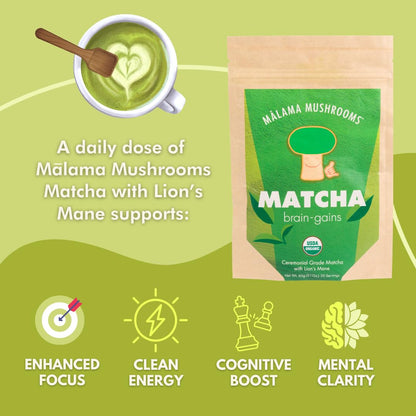 Malama Matcha Powder Duo Bundle – Ceremonial Grade Matcha Original & Coconut Latte Powders with Organic Lion’s Mane – Premium Japanese Green Tea | Organic, Gluten-Free & Vegan for Energy & Focus - PrimeBioHealth - canada supplements
