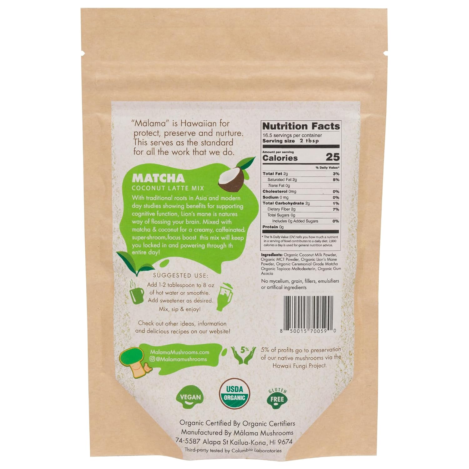Malama Matcha Powder Duo Bundle – Ceremonial Grade Matcha Original & Coconut Latte Powders with Organic Lion’s Mane – Premium Japanese Green Tea | Organic, Gluten-Free & Vegan for Energy & Focus - PrimeBioHealth - canada supplements