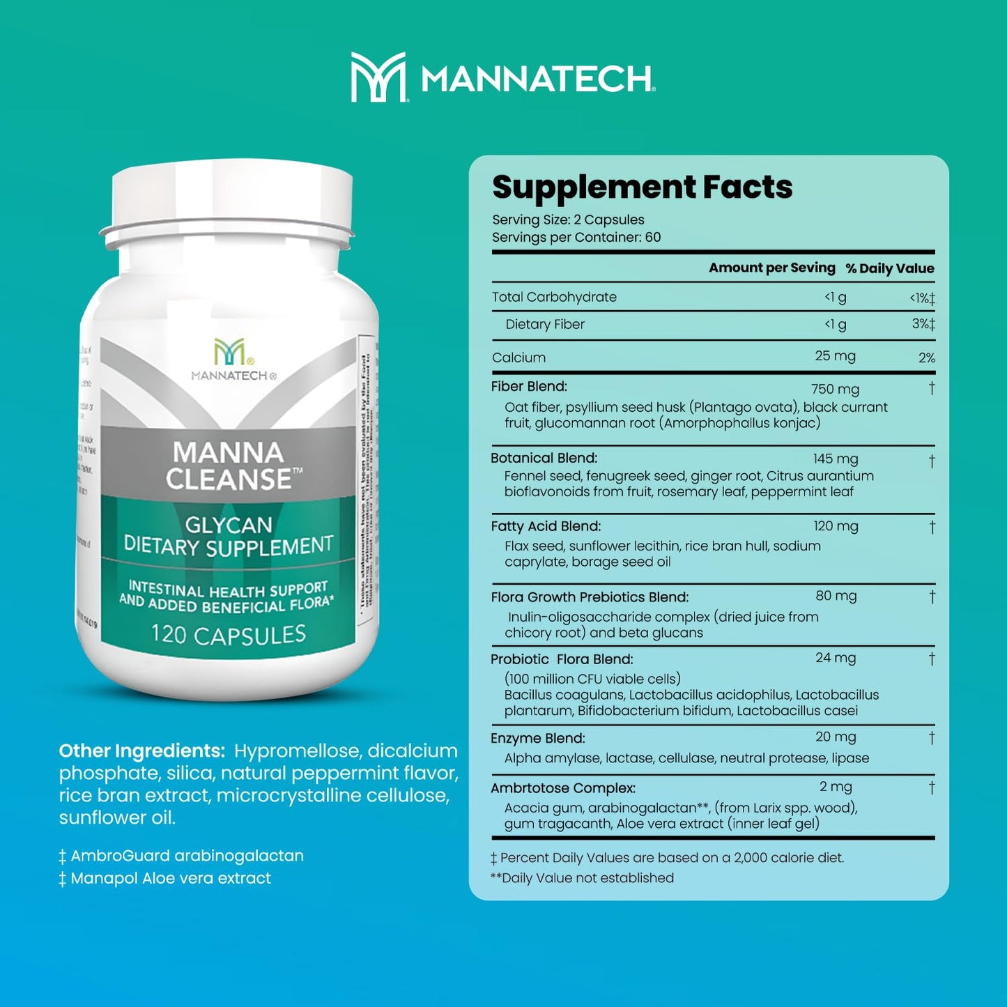 Mannatech Digestive Enzymes and Probiotics - Powered by Ambrotose Derived from The Aloe Vera Plant - Digestive and Colon Cleanser Helps Support Overall Gut Heath - PrimeBioHealth - canada supplements