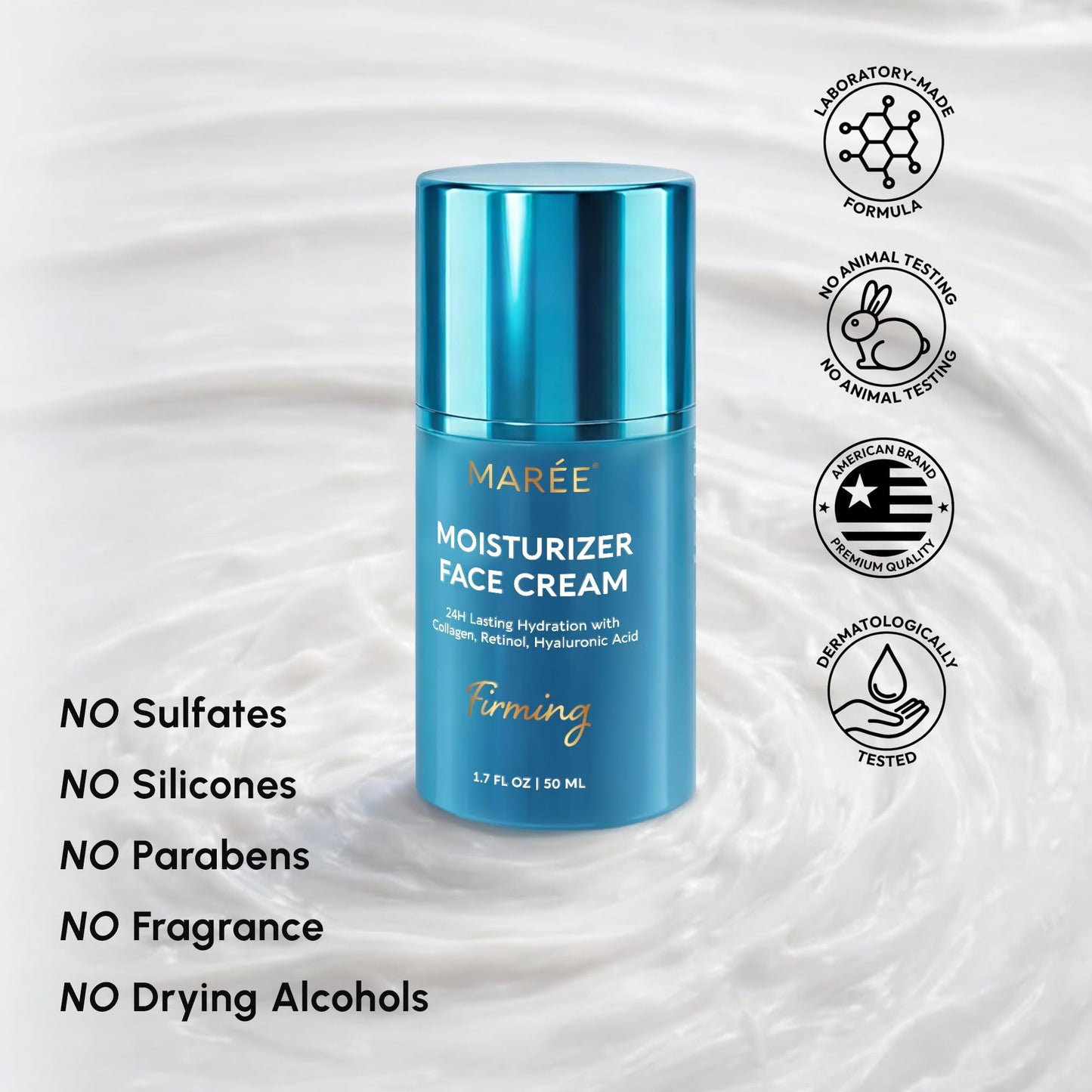 MAREE Face Moisturizer – Firming & Lifting Face Cream for Women with Collagen, Retinol & Hyaluronic Acid – Day & Night Anti-Aging Facial Wrinkle - PrimeBioHealth - canada supplements