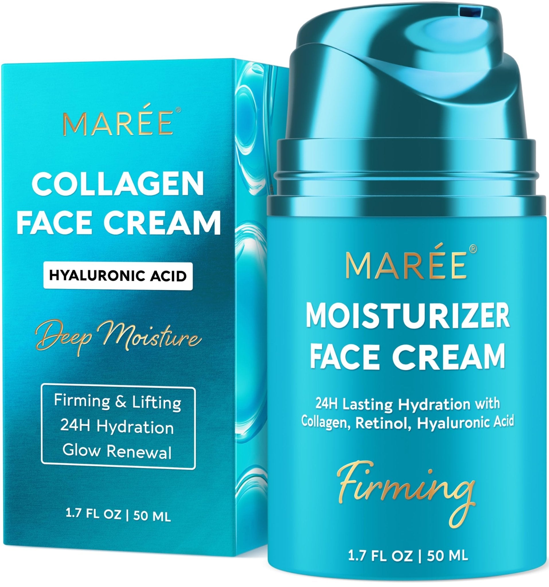 MAREE Face Moisturizer – Firming & Lifting Face Cream for Women with Collagen, Retinol & Hyaluronic Acid – Day & Night Anti-Aging Facial Wrinkle - PrimeBioHealth - canada supplements