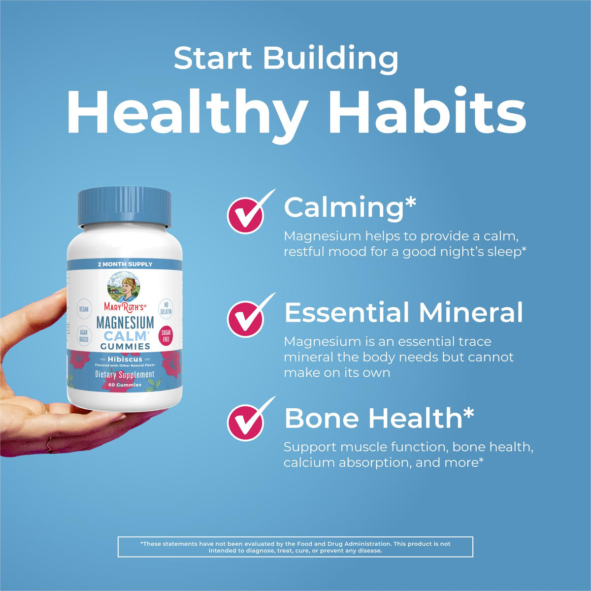 MaryRuth Organics Calm Magnesium Citrate Gummies | 2 Month Supply | Sugar Free | Magnesium Supplement for Adults - PrimeBioHealth - canada supplements