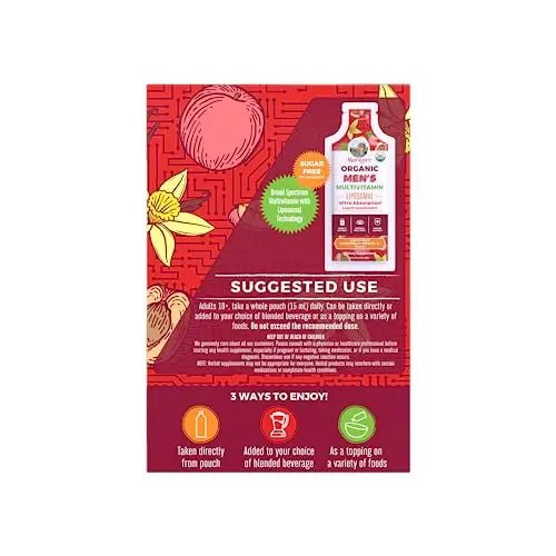 MaryRuth Organics Multivitamin for Men | USDA Organic | Sugar Free Mens Multivitamin Liposomal | Liquid Vitamins for Men | - PrimeBioHealth - canada supplements