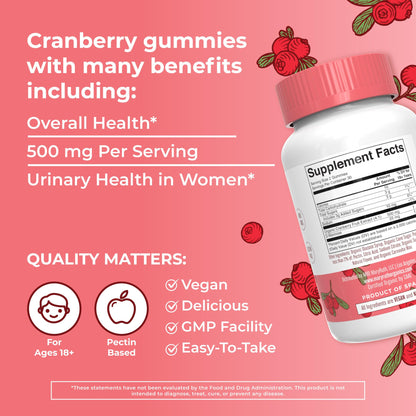MaryRuth Organics Organic Cranberry Gummies - 500mg Supplement | Urinary Tract Health for Women | with D Mannose | Traditional Use - PrimeBioHealth - canada supplements
