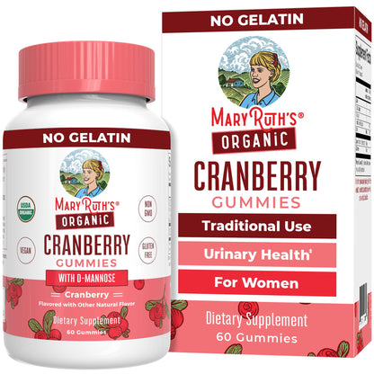 MaryRuth Organics Organic Cranberry Gummies - 500mg Supplement | Urinary Tract Health for Women | with D Mannose | Traditional Use - PrimeBioHealth - canada supplements