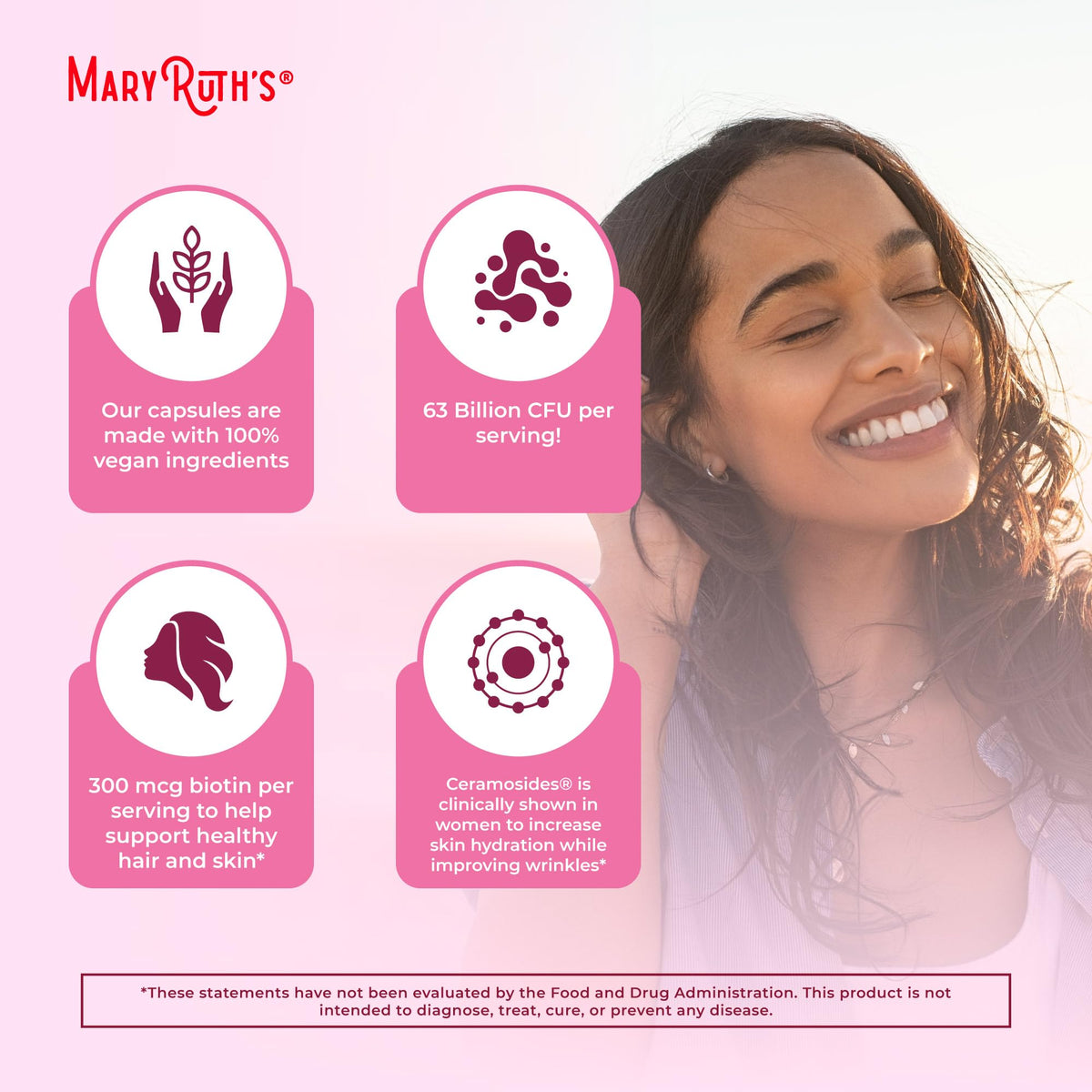 MaryRuth Organics Probiotic Beauty Capsules | Vegan Collagen Support | Anti Aging | Gut Health | Hair Skin and Nails Vitamins | Skin Care - PrimeBioHealth - canada supplements