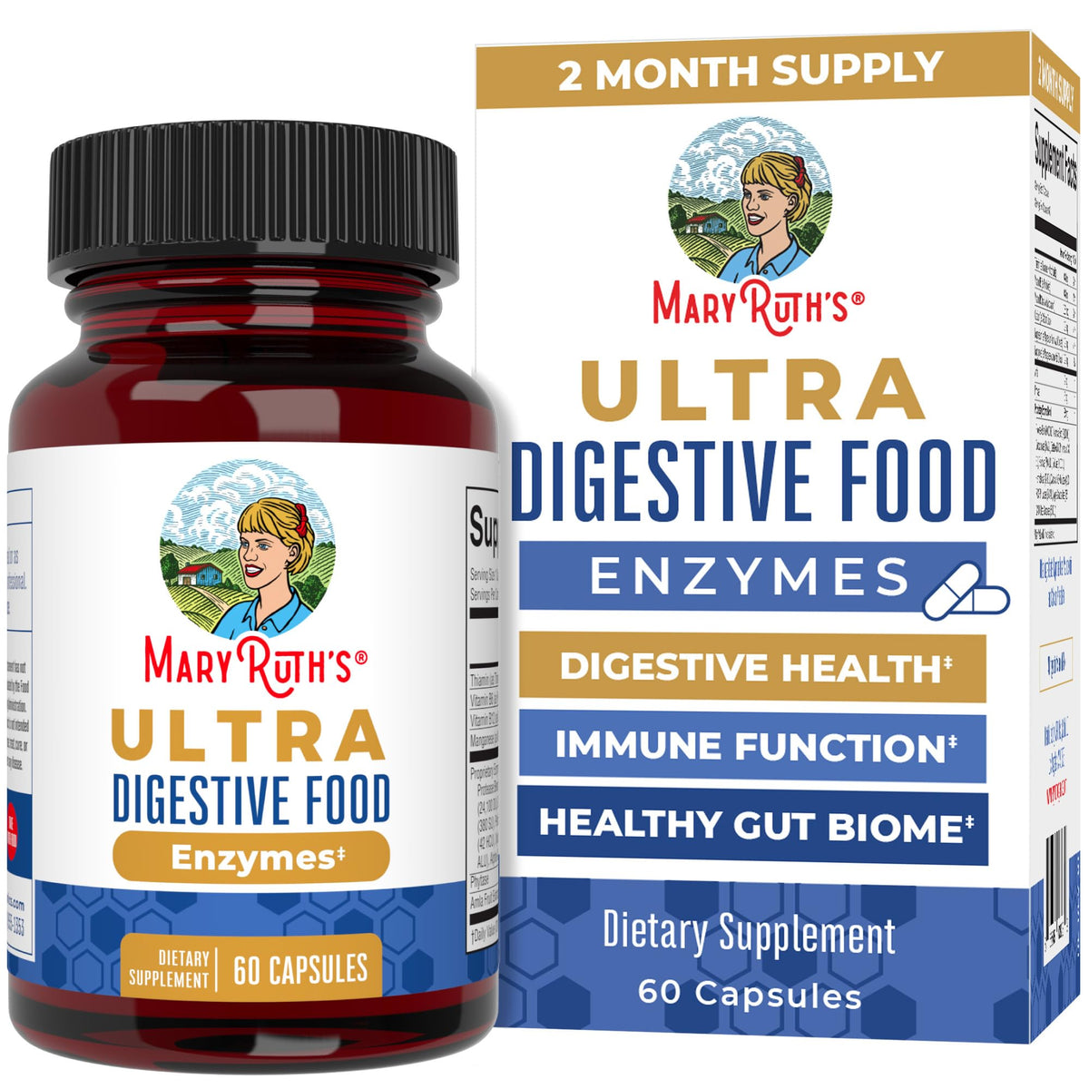 MaryRuth Organics Ultra Digestive Enzymes Capsules | Up to 2 Month Supply | Supplement for Gut Health Support | Digestion & Immune Support - PrimeBioHealth - canada supplements