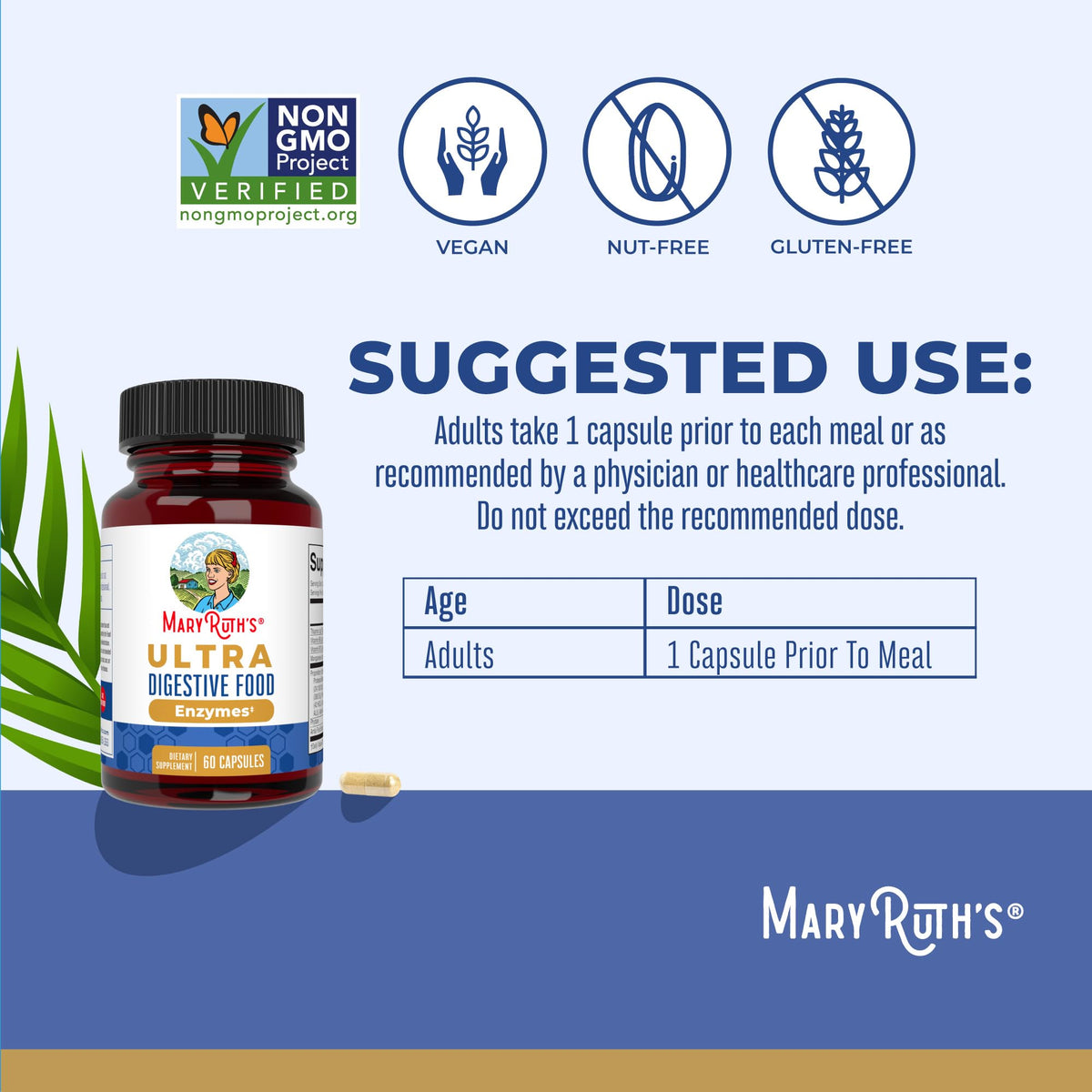MaryRuth Organics Ultra Digestive Enzymes Capsules | Up to 2 Month Supply | Supplement for Gut Health Support | Digestion & Immune Support - PrimeBioHealth - canada supplements