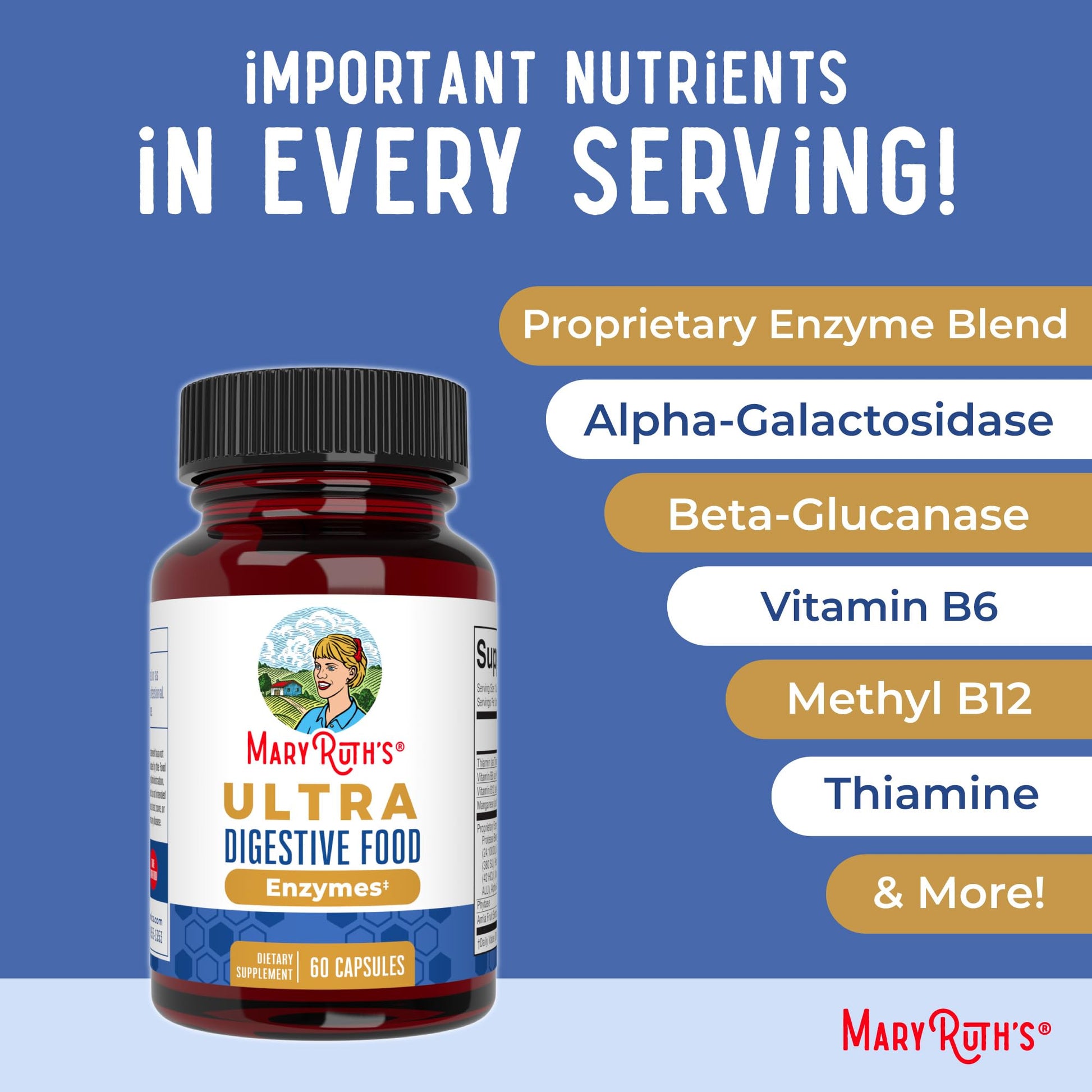 MaryRuth Organics Ultra Digestive Enzymes Capsules | Up to 2 Month Supply | Supplement for Gut Health Support | Digestion & Immune Support - PrimeBioHealth - canada supplements