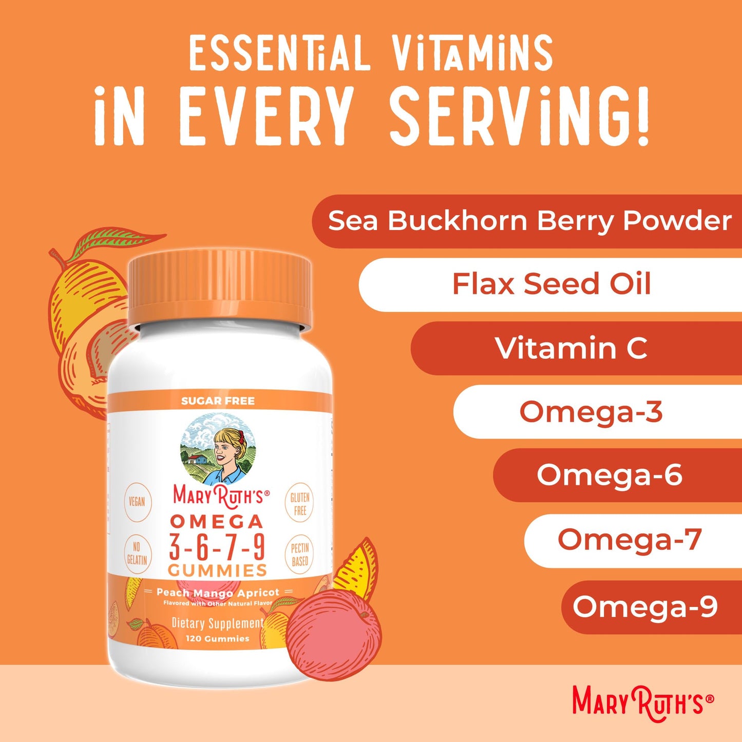 MaryRuth Organics Vegan Omega 3 6 7 9 Gummies | Up to 4 Month Supply | Omega 3 Supplement with Flaxseed Oil | Omega 3 Gummies - PrimeBioHealth - canada supplements