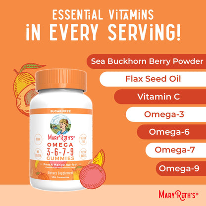 MaryRuth Organics Vegan Omega 3 6 7 9 Gummies | Up to 4 Month Supply | Omega 3 Supplement with Flaxseed Oil | Omega 3 Gummies - PrimeBioHealth - canada supplements
