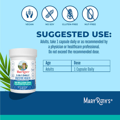 MARYRUTH'S 3-in-1 Probiotics for Digestive Health | Prebiotic & Postbiotic | Gut Health Supplement for Women & Men | 23 Unique Strains - PrimeBioHealth - canada supplements