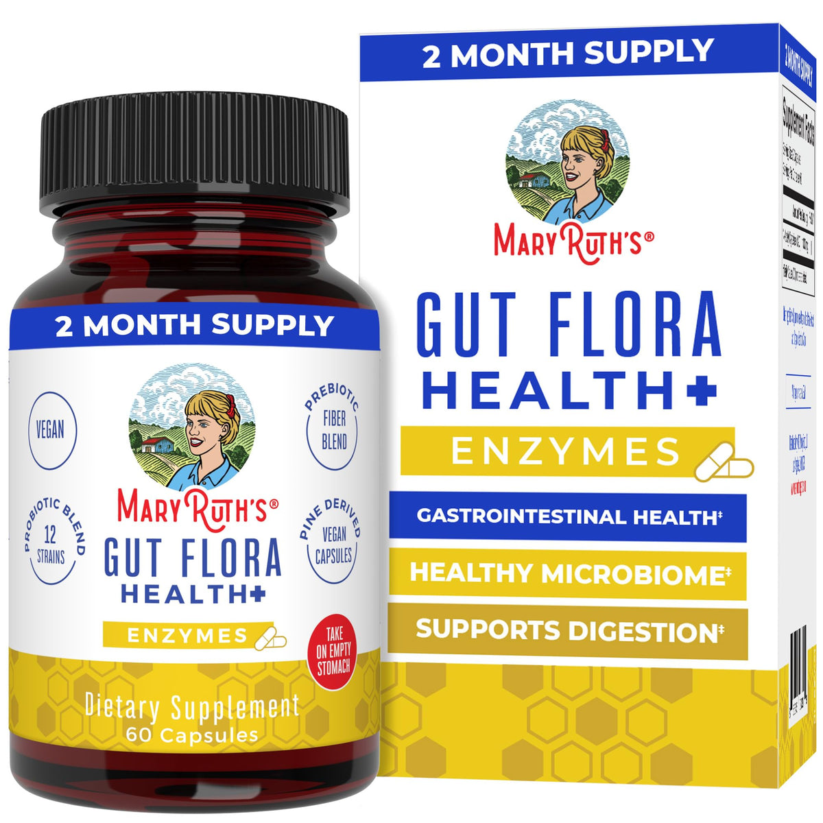 MaryRuth’s Gut Flora Health+ Enzymes | Prebiotic & Probiotic Digestive Enzymes for Healthy Gut Biome & Digestive Support | Gastrointestinal Health | CLP Certified - PrimeBioHealth - canada supplements