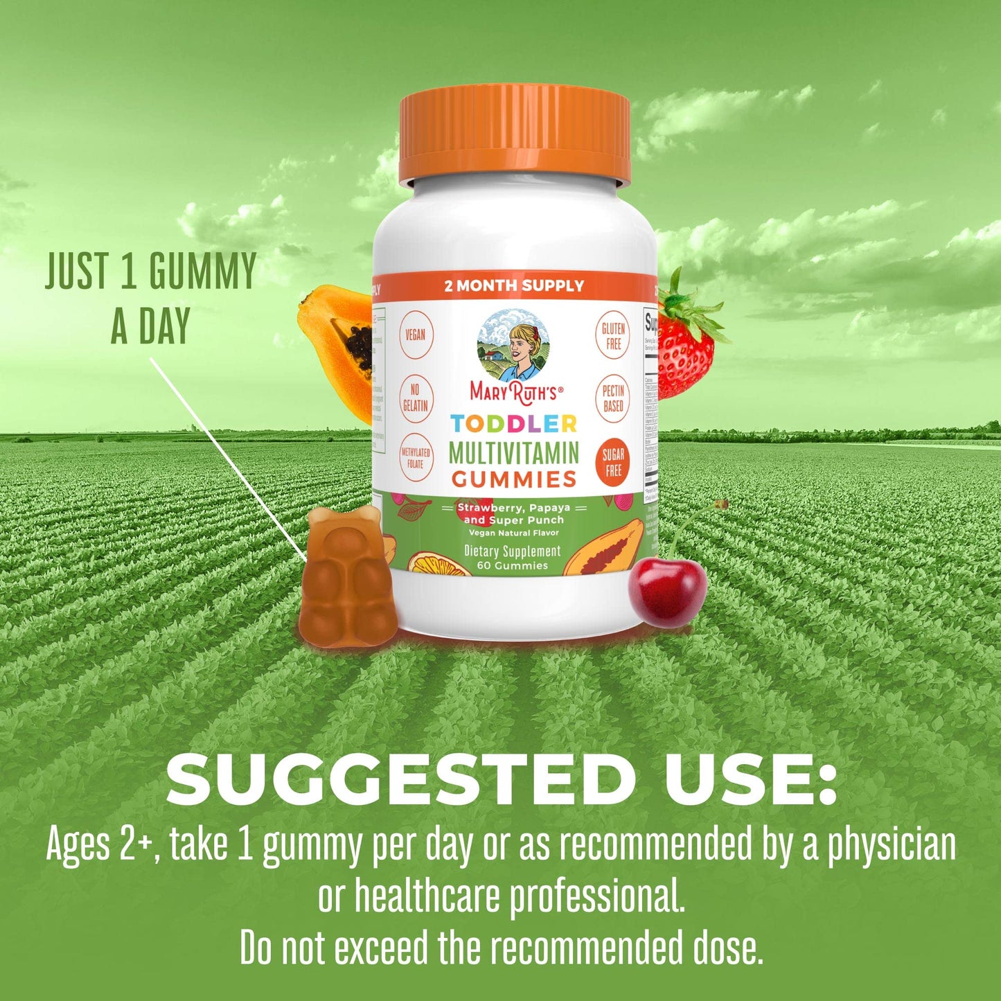 MARYRUTH'S Kids Vitamins | Multi | Sugar Free | 2 Month Supply | Kids Multivitamin Gummies for Ages 2+ | Vegan | Only 1 Gummy a Day | 60 Count - PrimeBioHealth - canada supplements