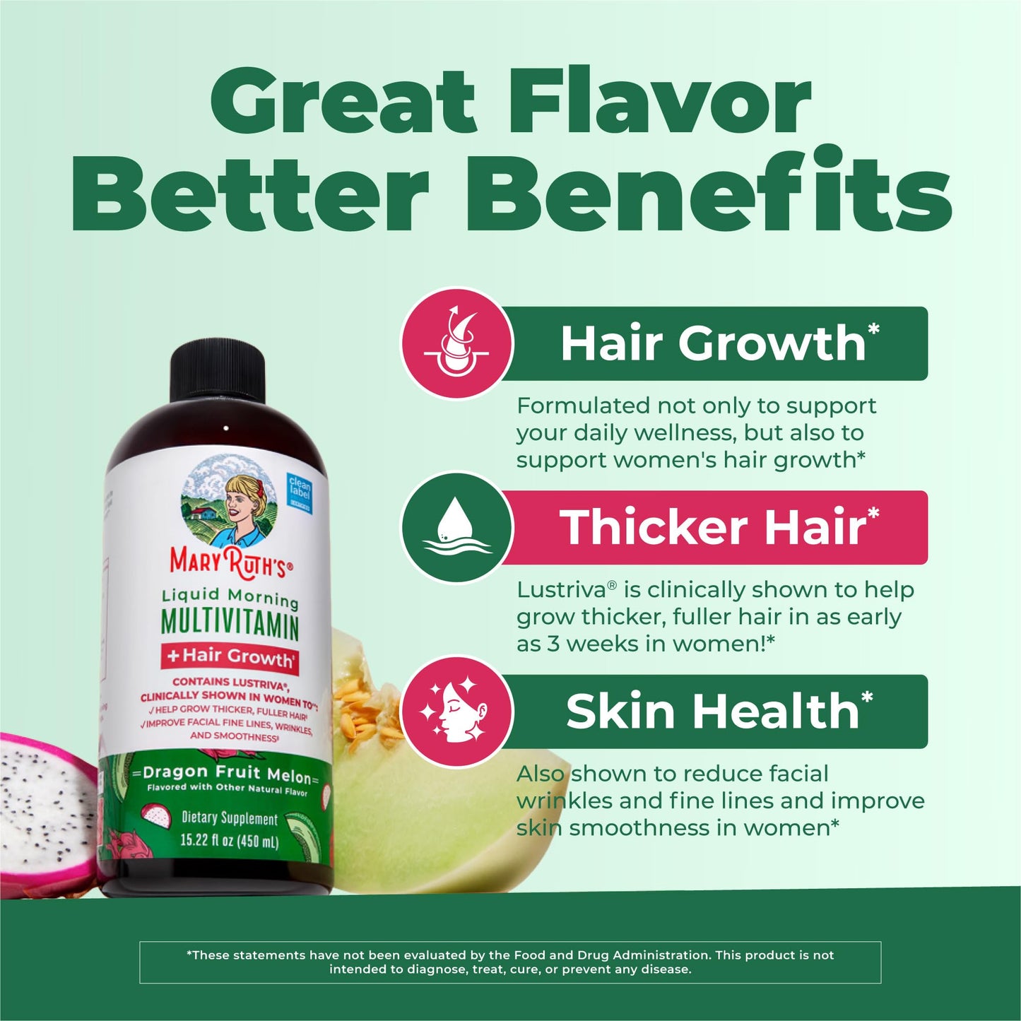 MARYRUTH'S Liquid Multivitamin + Hair Growth | Biotin 10000mcg | Lustriva Hair Growth Supplement | Clinically Tested in Women for Thicker Hair - PrimeBioHealth - canada supplements