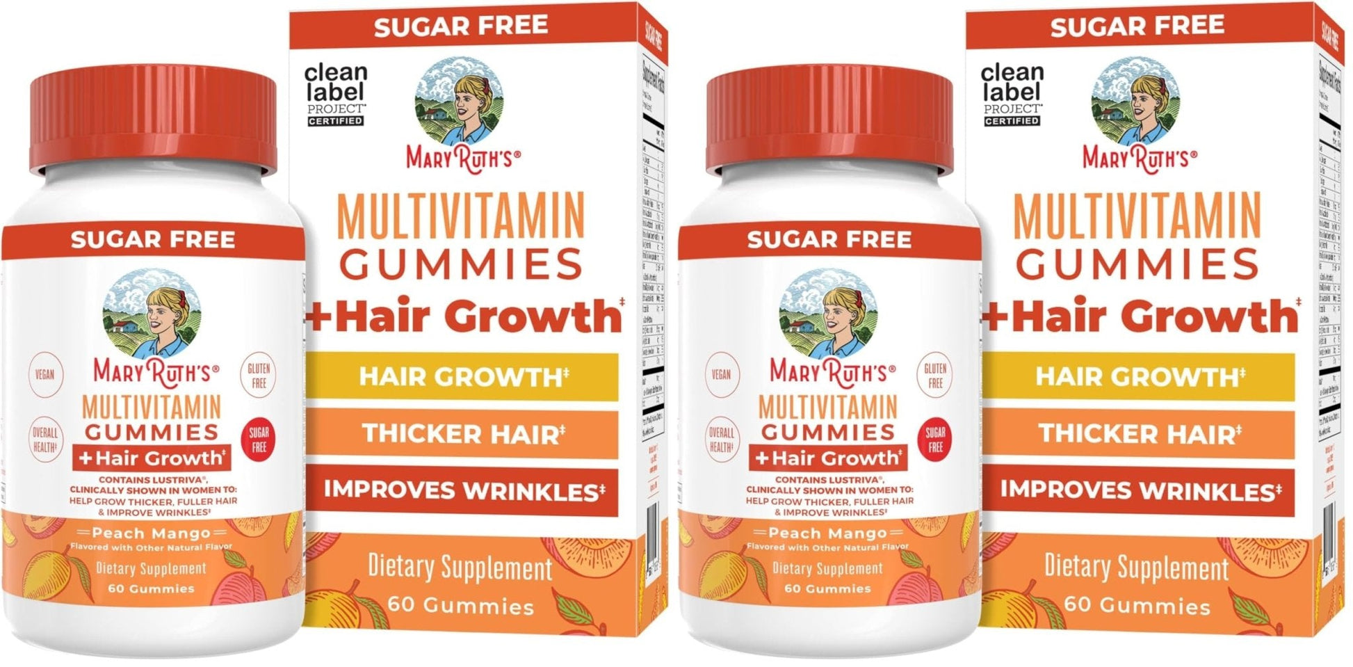MaryRuth's Multivitamin + Hair Growth Gummies | with Lustriva® | Biotin 10000mcg | B Vitamins | Formulated for Thicker Hair, Wrinkles, Fine Lines, Skin Care | Ages 18+ | 30 Servings - PrimeBioHealth - canada supplements