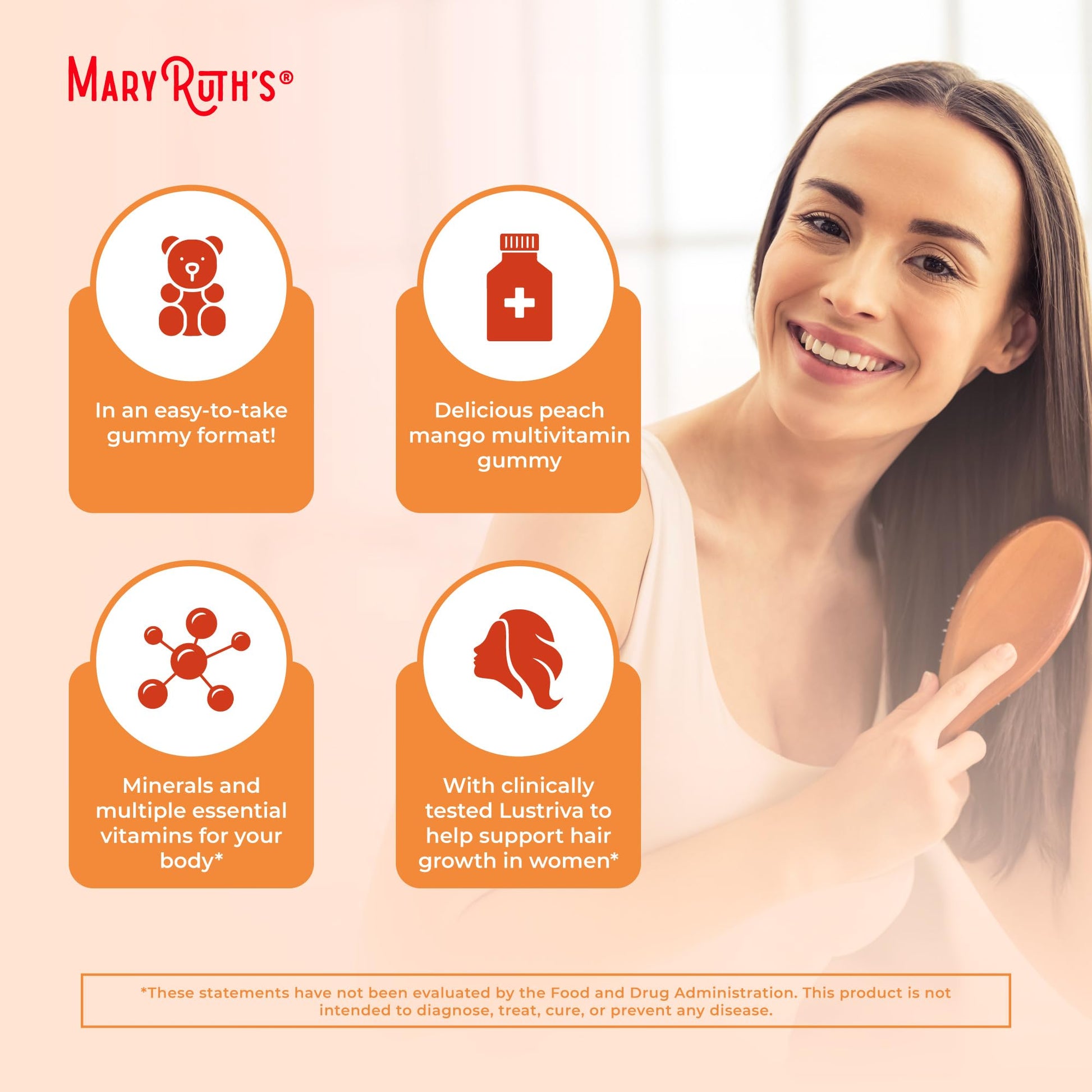 MaryRuth's Multivitamin + Hair Growth Gummies | with Lustriva® | Biotin 10000mcg | B Vitamins | Formulated for Thicker Hair, Wrinkles, Fine Lines, Skin Care | Ages 18+ | 30 Servings - PrimeBioHealth - canada supplements