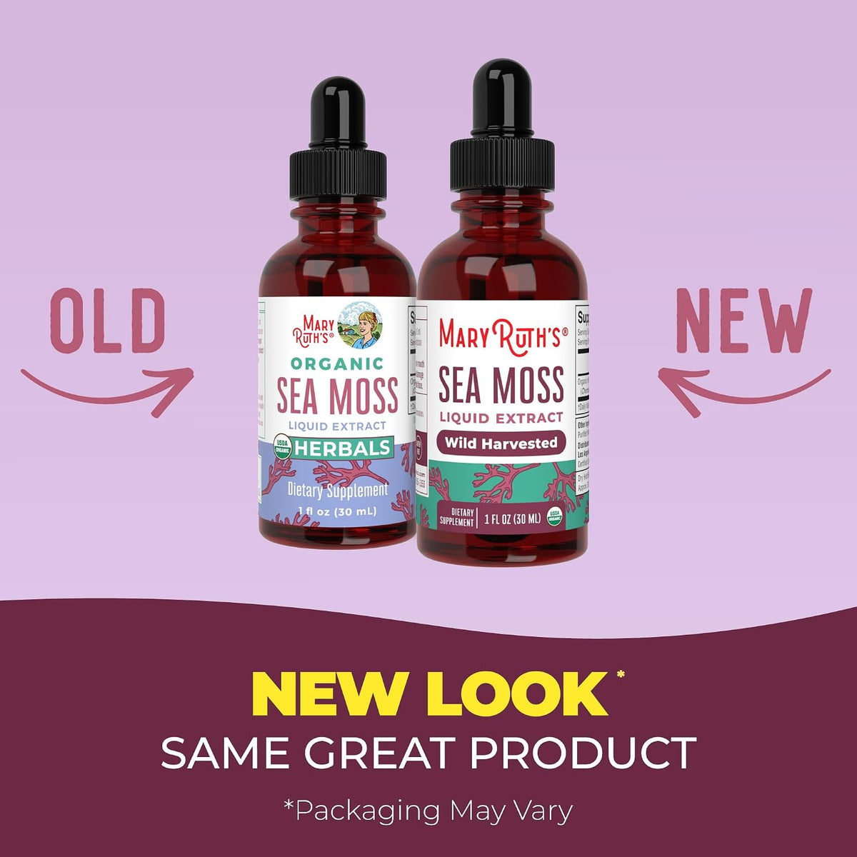 MARYRUTH'S Organic Irish Sea Moss Liquid Drops | Chondrus Crispus | Wild Harvested | Organic Irish Moss Formulated for Adults & Kids Ages 14+ | Unflavored | Sugar Free | Vegan | Non-GMO | 1 Fl Oz - PrimeBioHealth - canada supplements