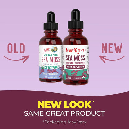 MARYRUTH'S Organic Irish Sea Moss Liquid Drops | Chondrus Crispus | Wild Harvested | Organic Irish Moss Formulated for Adults & Kids Ages 14+ | Unflavored | Sugar Free | Vegan | Non-GMO | 1 Fl Oz - PrimeBioHealth - canada supplements