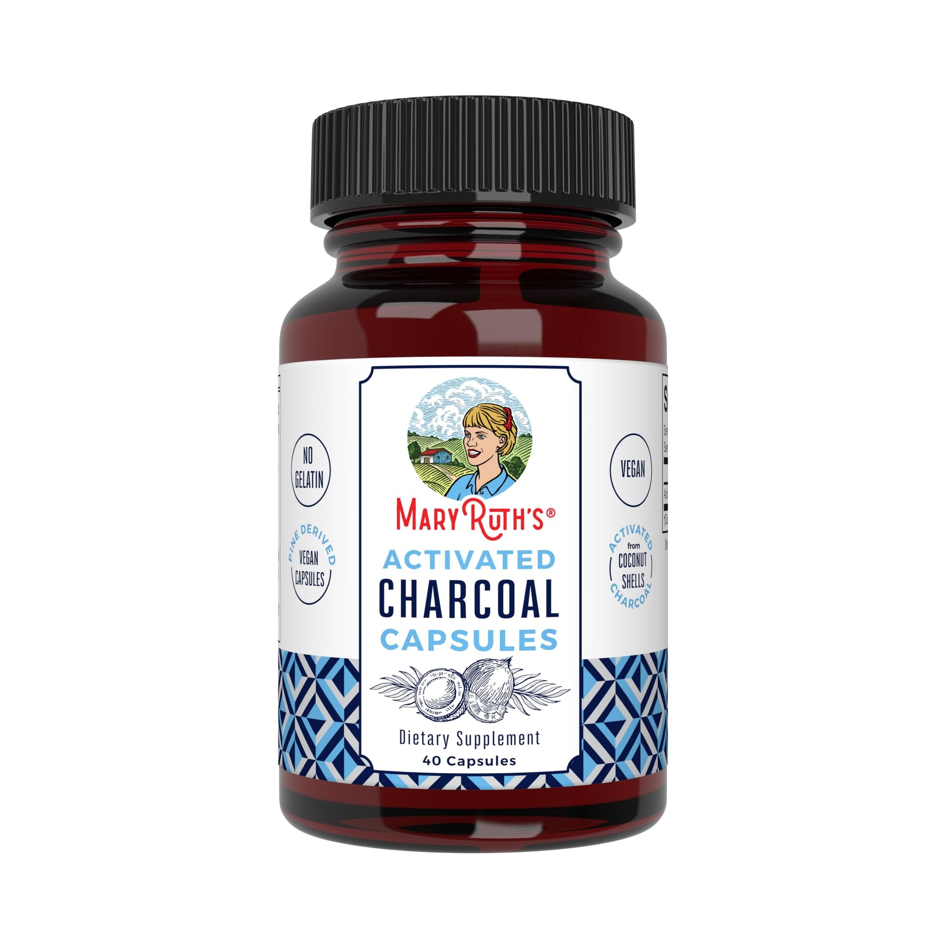 MARYRUTH'S Organics Activated Charcoal Capsules | Substance Adsorption | Derived from Coconut Shells | Vegan Capsules from Pine Trees - PrimeBioHealth - canada supplements