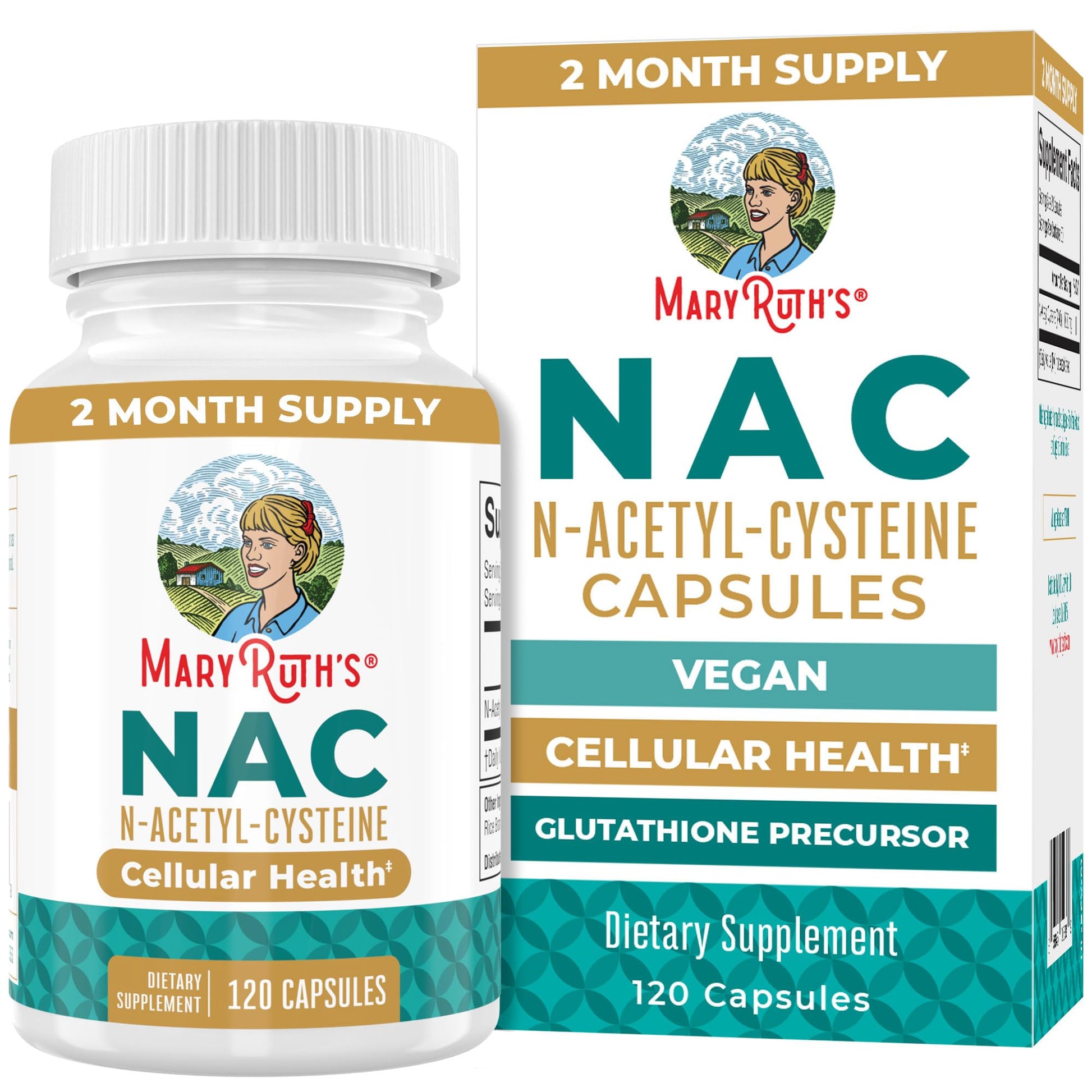 MARYRUTH'S Organics NAC Supplement N-Acetyl Cysteine | 2 Month Supply | NAC 1000mg per Serving | Vegan Capsules | Gluthamine Precursor | Amino Acid - PrimeBioHealth - canada supplements