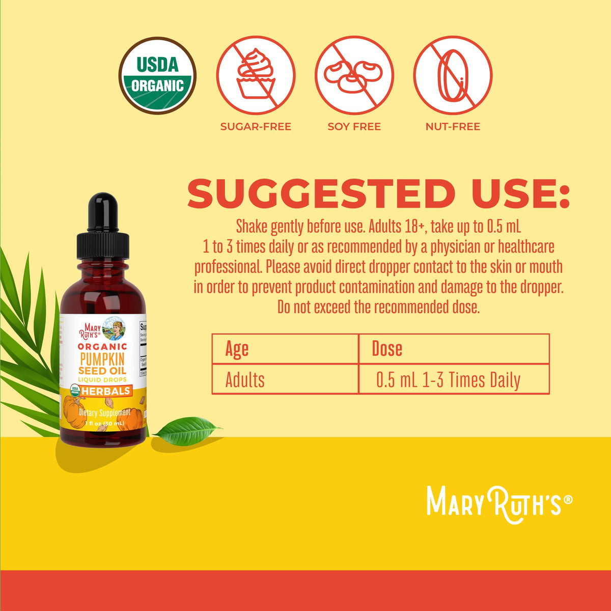 MARYRUTH'S Organics Pumpkin Seed Oil Cold Pressed | 2 Month Supply | USDA Organic Pumpkin Seed Liquid Drops for Men and Women | Urinary Health in Men - PrimeBioHealth - canada supplements