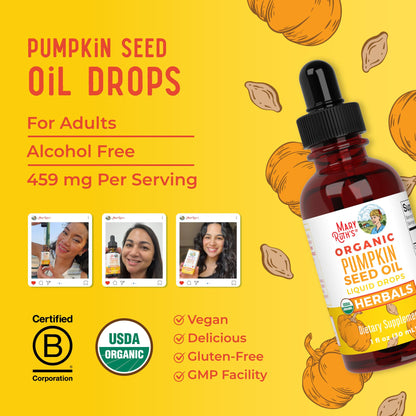 MARYRUTH'S Organics Pumpkin Seed Oil Cold Pressed | 2 Month Supply | USDA Organic Pumpkin Seed Liquid Drops for Men and Women | Urinary Health in Men - PrimeBioHealth - canada supplements