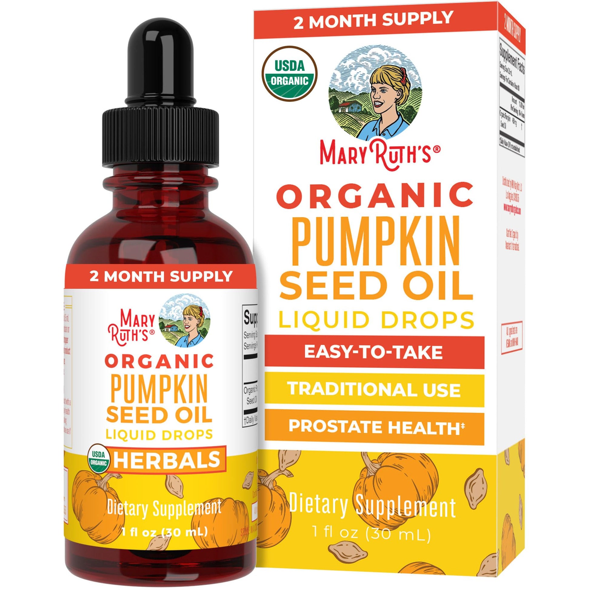 MARYRUTH'S Organics Pumpkin Seed Oil Cold Pressed | 2 Month Supply | USDA Organic Pumpkin Seed Liquid Drops for Men and Women | Urinary Health in Men - PrimeBioHealth - canada supplements