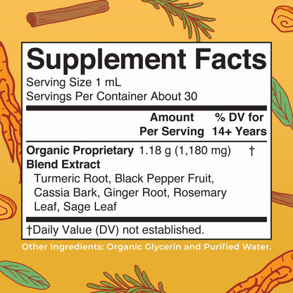 MARYRUTH'S Organics USDA Turmeric Gold Liquid Drops | Herbal Blend | Turmeric Curcumin | Black Pepper | Cassia Cinnamon Bark | Ginger Root | Immune Support - PrimeBioHealth - canada supplements