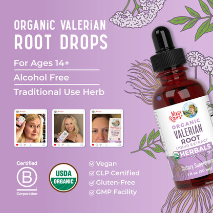 MARYRUTH'S Organics Valerian Root Liquid Drops | 2 Month Supply | Sugar Free | USDA Organic Valerian Root Drops | Support Sleep | Calm and Stress Relief - PrimeBioHealth - canada supplements