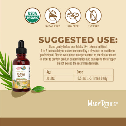 MARYRUTH'S USDA Organic Maca Root Liquid Drops | Vegan | Non-GMO | Gluten Free | Alcohol Free | 1 Fl Oz - PrimeBioHealth - canada supplements