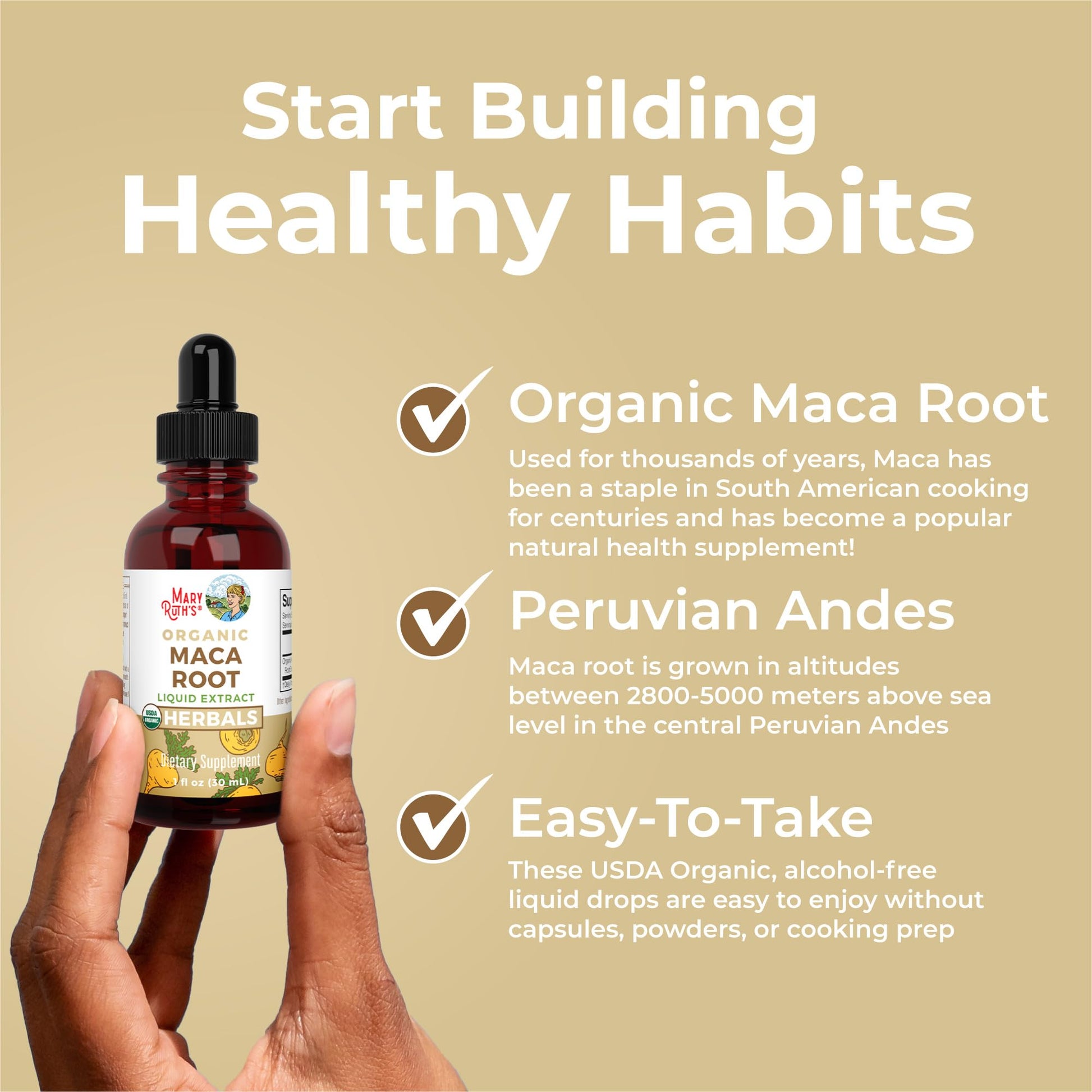 MARYRUTH'S USDA Organic Maca Root Liquid Drops | Vegan | Non-GMO | Gluten Free | Alcohol Free | 1 Fl Oz - PrimeBioHealth - canada supplements