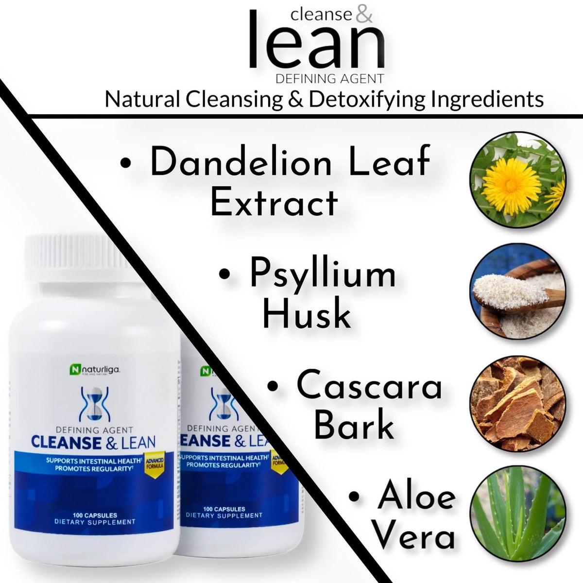 Max Muscle Naturaliga Cleanse and Lean Defining Agent Herbal Cleanse for Regularity w/Natural Detoxifying Ingredients for Gut Health Colon Detox - PrimeBioHealth - canada supplements