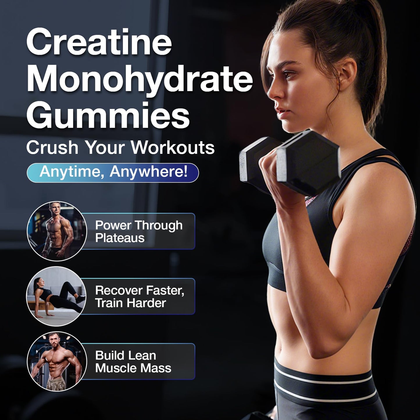 MaxHemp Creatine Gummies for Men & Women - Creatine Monohydrate Gummies 5g, Muscle Builder, Energy Boost & Pre-Workout Supplement, - PrimeBioHealth - canada supplements