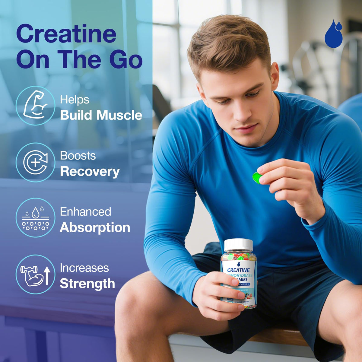 MaxHemp Creatine Gummies for Men & Women - Creatine Monohydrate Gummies 5g, Muscle Builder, Energy Boost & Pre-Workout Supplement, - PrimeBioHealth - canada supplements