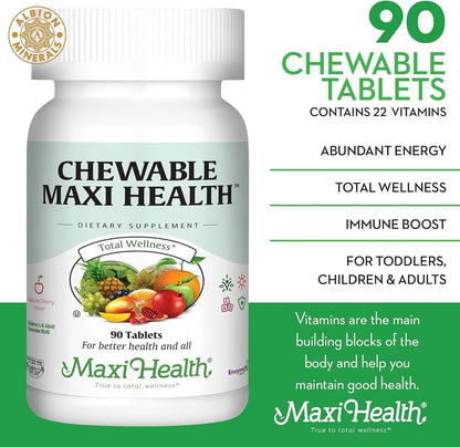 Maxi Health Chewable Multivitamin for Kids, Teens and Adults - Cherry Chewable Vitamins for Adults & Children - PrimeBioHealth - canada supplements
