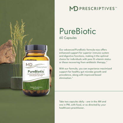 MD Prescriptives - PureBiotic - Probiotic Dietary Supplement for Digestive & Gut Health - 60 Capsules - PrimeBioHealth - canada supplements