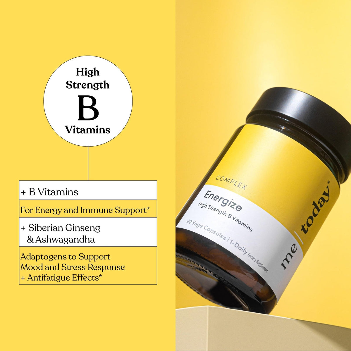 me today Energise Supplement Super B Vitamin B Complex for Men & Women - B6, B12 with Vitamin C, Zinc, Ashwagandha and Siberian Ginseng - PrimeBioHealth - canada supplements