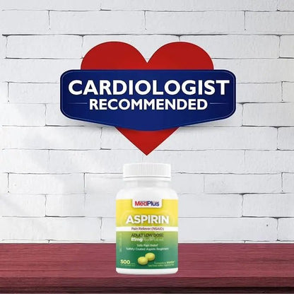 MedPlus Low Dose Aspirin 81 mg - 500 Tablets | Enteric Coated | Pain Reliever for Minor Aches and Pains, Fever Reducer - Made in USA - PrimeBioHealth - canada supplements