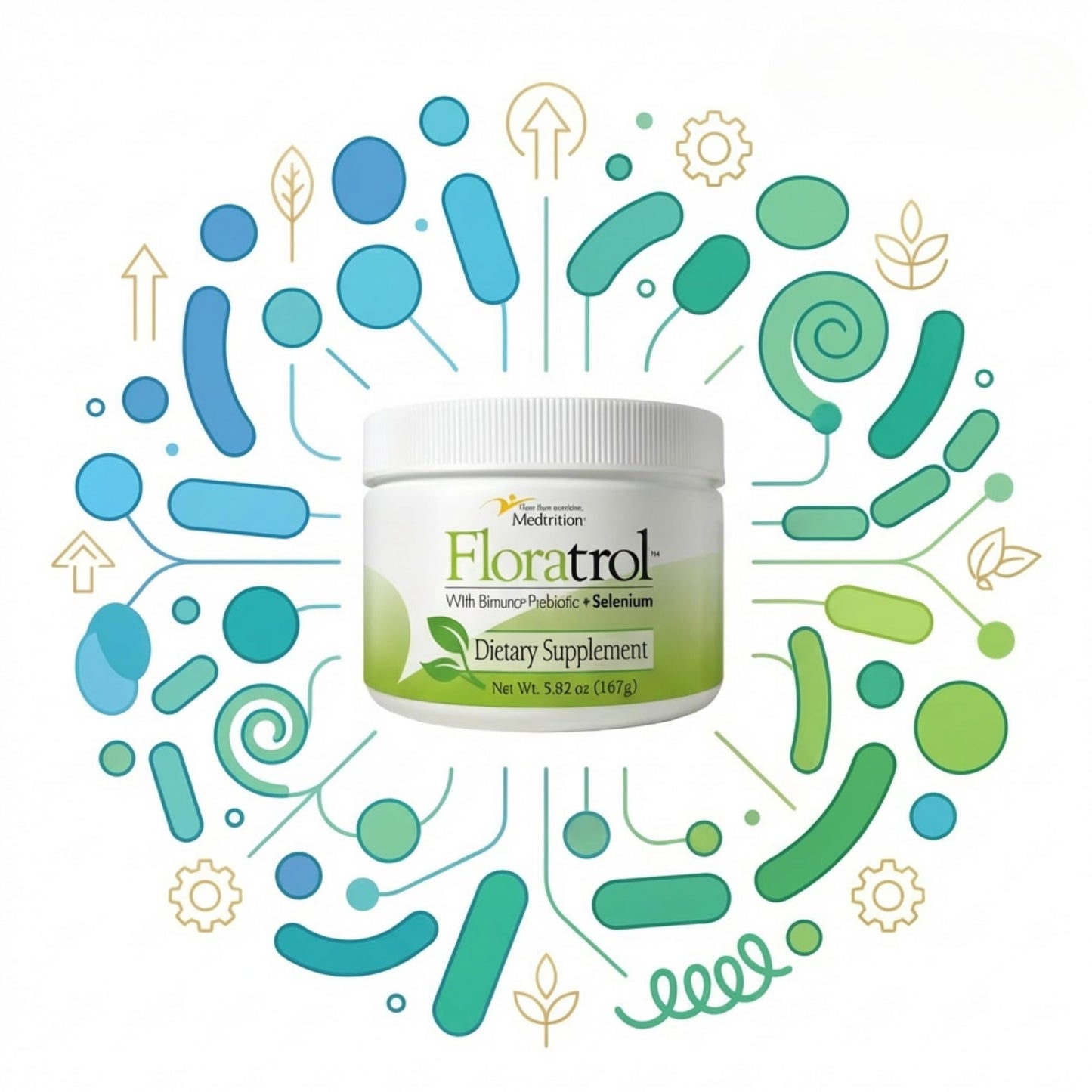 Medtrition Floratrol™ Prebiotic Fiber Powder for Digestive Health – Bimuno® GOS Prebiotic + Selenium – Supports Gut Health & Regularity – Dissolves Clear and Fast, - PrimeBioHealth - canada supplements