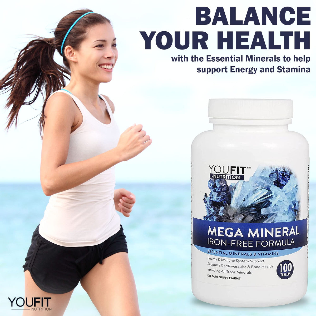 Mega Minerals Supplement by Youfit Nutrition | Trace Minerals | Premium Formula with Source of Minerals and Immune Health Support | Iron Free | All in One - PrimeBioHealth - canada supplements