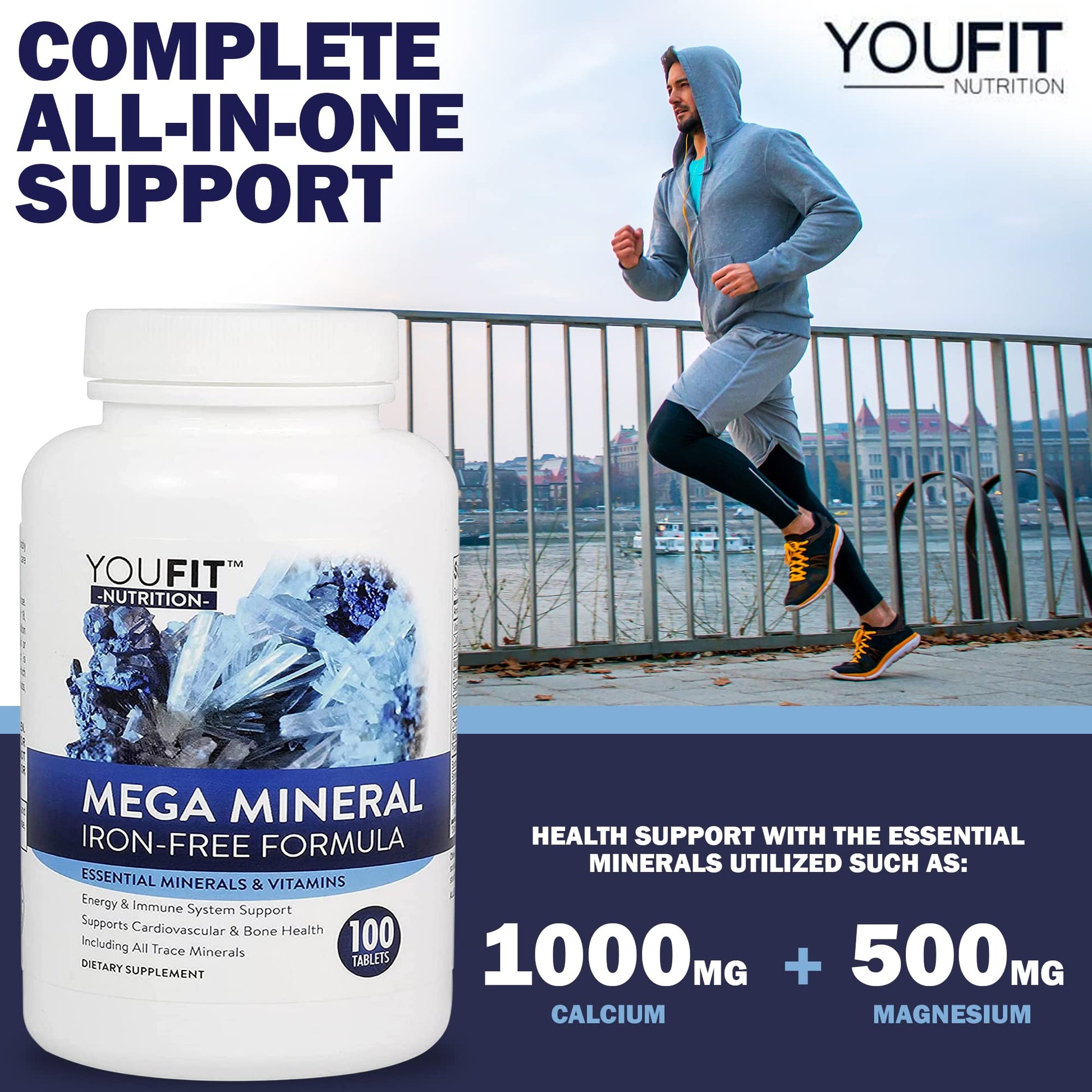 Mega Minerals Supplement by Youfit Nutrition | Trace Minerals | Premium Formula with Source of Minerals and Immune Health Support | Iron Free | All in One - PrimeBioHealth - canada supplements