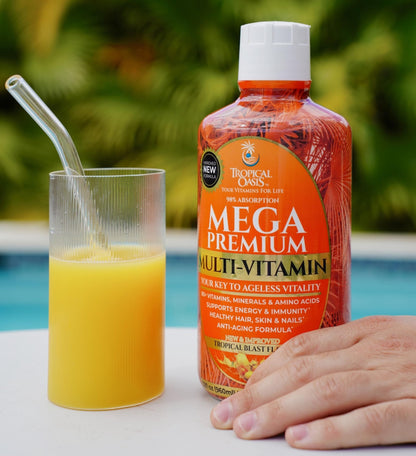 Mega Premium Liquid Multivitamin | Natural Immune Support Vitamin w/ 1333% Vitamin C, 200% D3, Zinc + 20 Vitamins, 70 Minerals, & 21 Amino Acids | Sugar Free - PrimeBioHealth - canada supplements