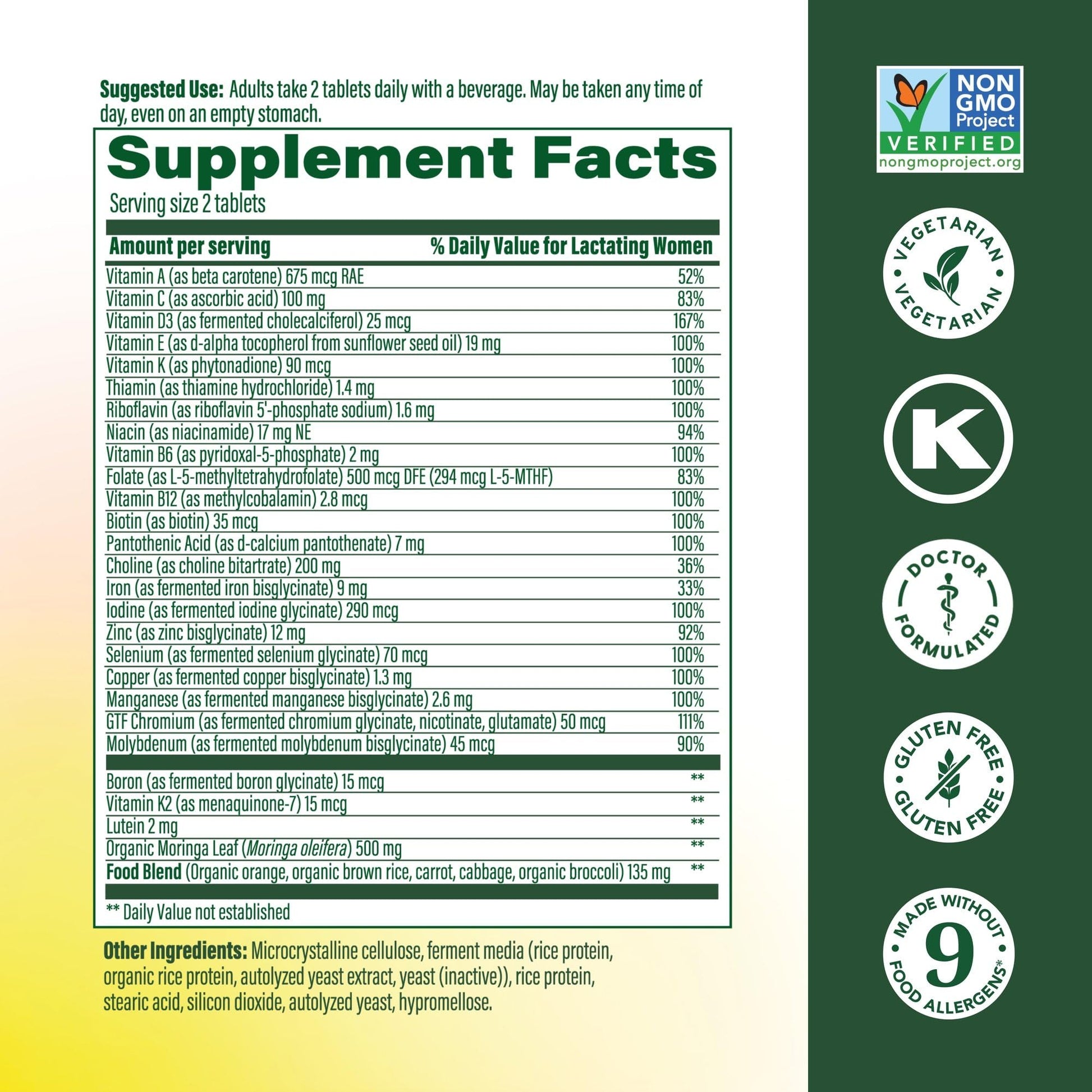 MegaFood Baby & Me 2 Postnatal Vitamins for Women Breastfeeding with Folate (Folic Acid Natural Form), Choline, Iodine, Vitamin D - PrimeBioHealth - canada supplements