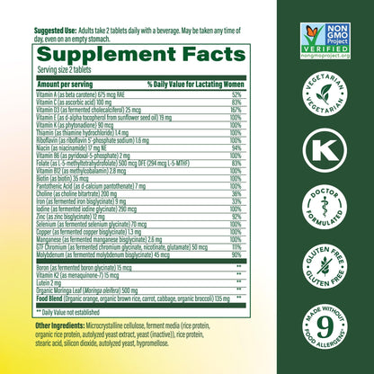 MegaFood Baby & Me 2 Postnatal Vitamins for Women Breastfeeding with Folate (Folic Acid Natural Form), Choline, Iodine, Vitamin D - PrimeBioHealth - canada supplements