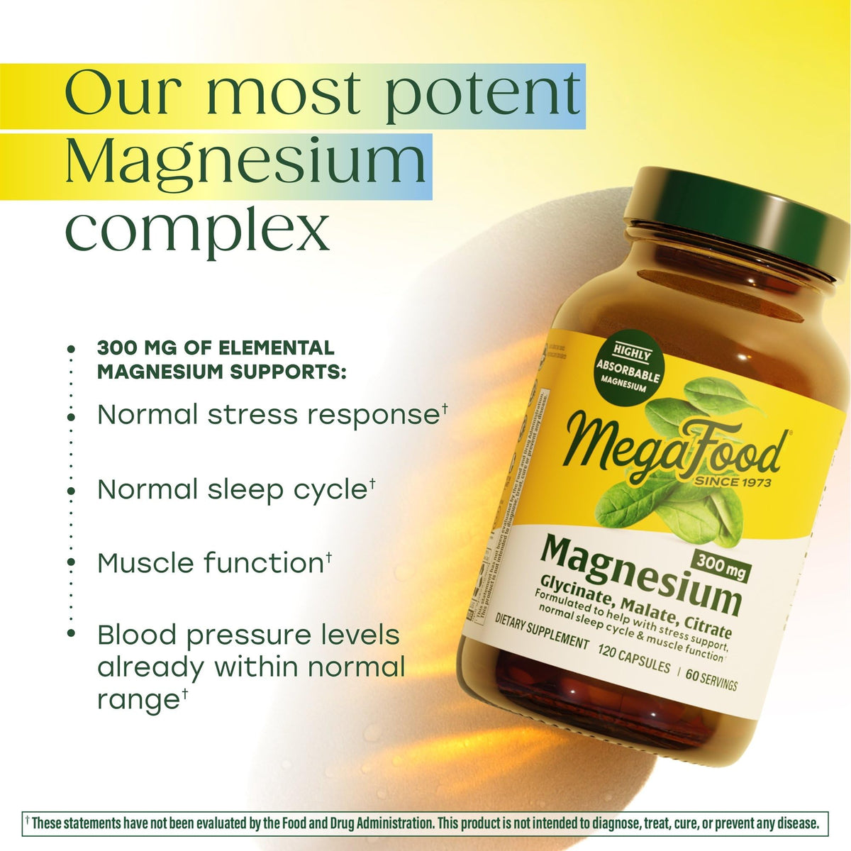 MegaFood Magnesium Glycinate, Citrate & Malate 300mg Supplement - Highly Absorbable Blend to Support Heart, Nerve Health & Relaxation, - PrimeBioHealth - canada supplements