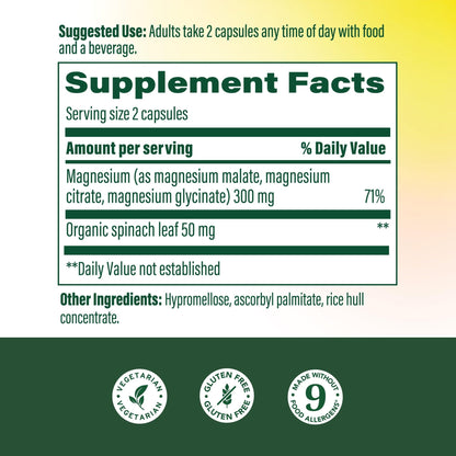 MegaFood Magnesium Glycinate, Citrate & Malate 300mg Supplement - Highly Absorbable Blend to Support Heart, Nerve Health & Relaxation, - PrimeBioHealth - canada supplements
