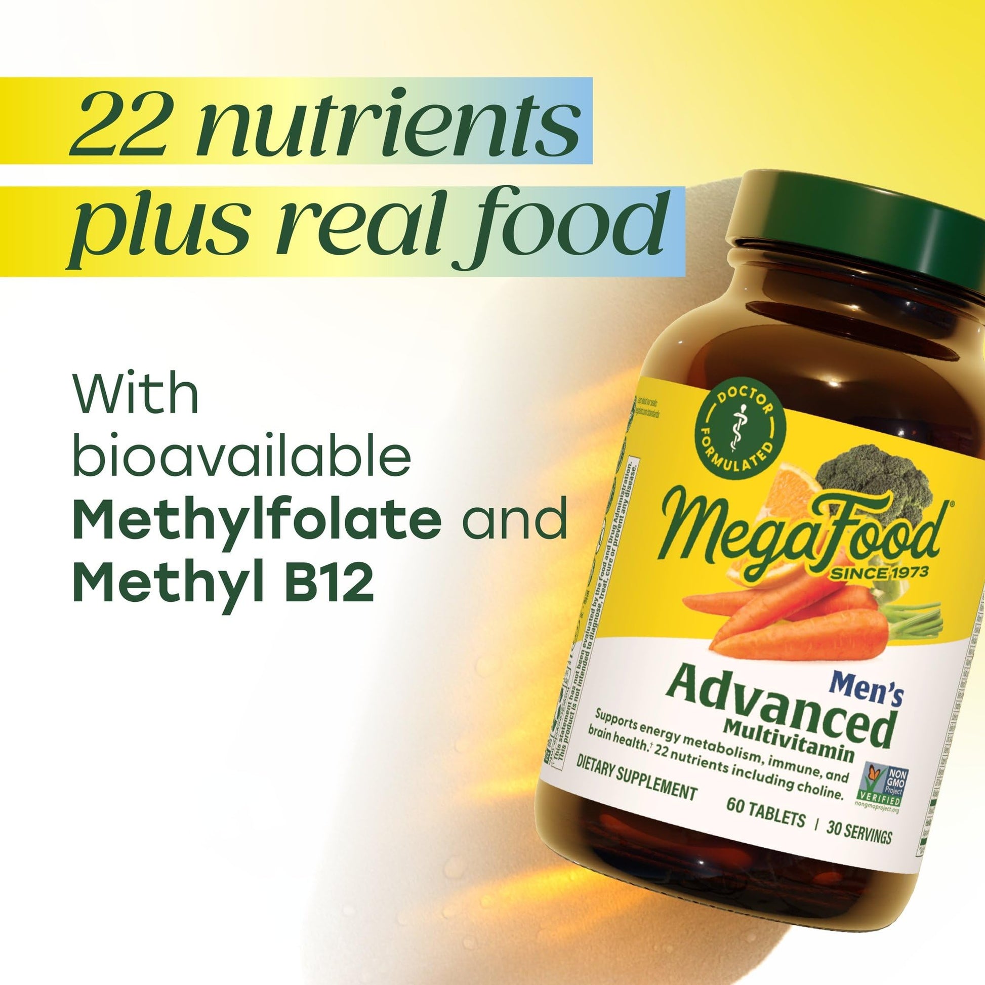 MegaFood Men's Advanced Multivitamin for Men - Doctor -Formulated - Choline, Vitamin B12, Vitamin D, Vitamin C & Zinc - Brain Health & Immune Support - PrimeBioHealth - canada supplements