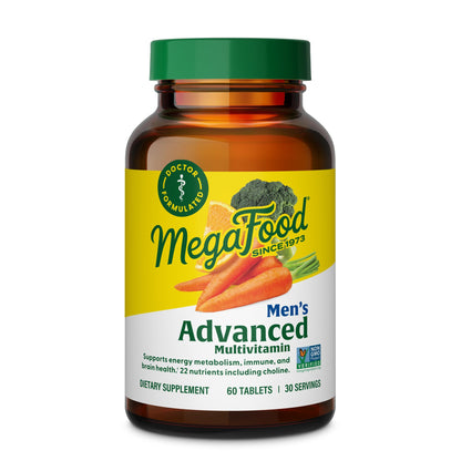 MegaFood Men's Advanced Multivitamin for Men - Doctor -Formulated - Choline, Vitamin B12, Vitamin D, Vitamin C & Zinc - Brain Health & Immune Support - PrimeBioHealth - canada supplements