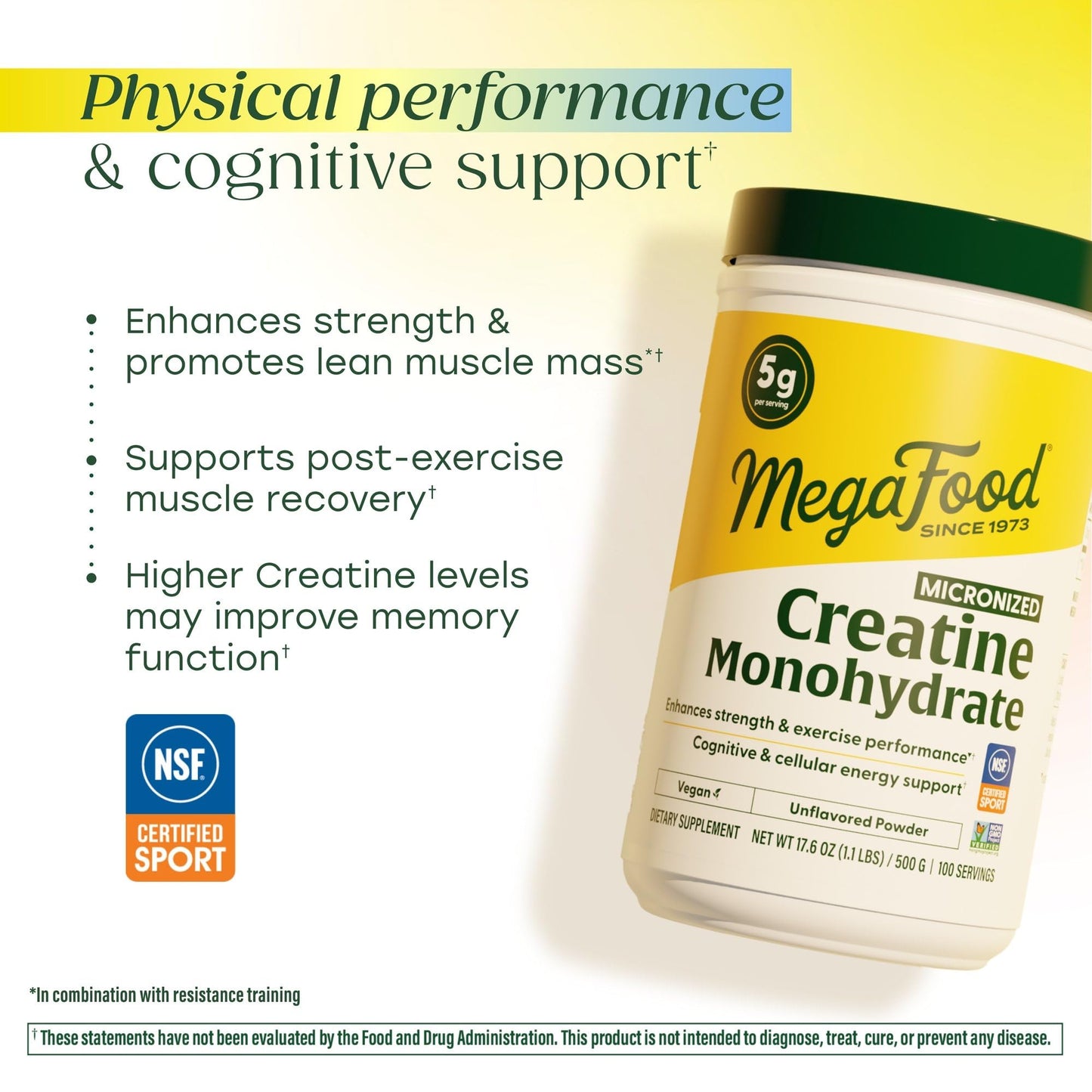 MegaFood Micronized Creatine Monohydrate Powder - Unflavored Post & Pre Workout Powder for Men & Women - Cognitive & Exercise Performance Support - PrimeBioHealth - canada supplements